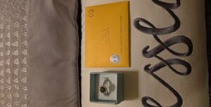 Elegant 925 Stamped Sterling Silver Ring with Dark Green Moissanite Center Stone